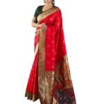 Women's Paithani Silk Saree With Blouse Piece